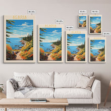 Carregar imagem no visualizador da galeria, Acadia National Park Maine Travel Art, National Park Print, Minimalist Travel Art, Midcentury Modern Style Landscape Painting
