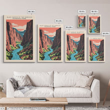 Carregar imagem no visualizador da galeria, Black Canyon Of The Gunnison National Park Travel Art, National Park Art, Minimalist Travel Art, Midcentury Modern Style Landscape Painting
