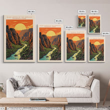Load image into Gallery viewer, Black Canyon Of The Gunnison National Park Travel Poster Print, Canvas Print Wall Art, Colorado Travel Art, Midcentury Modern Travel Decor
