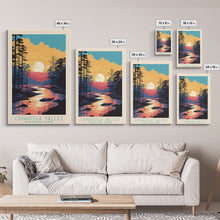 Load image into Gallery viewer, Cuyahoga Valley National Park Ohio Travel Art, National Park Print, Minimalist Travel Art, Midcentury Modern Style Landscape Painting
