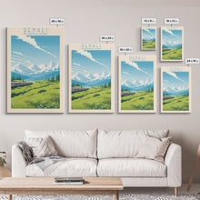 Load image into Gallery viewer, Denali National Park Alaska Travel Art, National Park Print, Minimalist Travel Art, Midcentury Modern Style Landscape Painting
