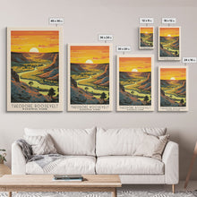 Carregar imagem no visualizador da galeria, Theodore Roosevelt National Park Travel Art, National Park Print, Minimalist Travel Art, Midcentury Modern Style Landscape Painting
