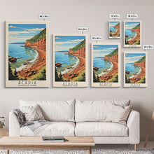 Carregar imagem no visualizador da galeria, Acadia National Park Maine Travel Art, National Park Print, Minimalist Travel Art, Midcentury Modern Style Landscape Painting
