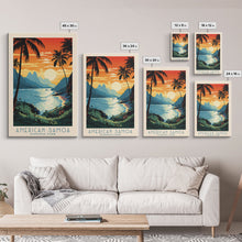Carregar imagem no visualizador da galeria, American Samoa National Park, Framed Wall Art Canvas Print, Travel Poster, Travel Art, Roadtrip Decor, Cool Wall Art, Retro State Park Art
