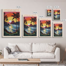 Carregar imagem no visualizador da galeria, American Samoa National Park, Framed Wall Art Canvas Print, Travel Poster, Travel Art, Roadtrip Decor, Cool Wall Art, Retro State Park Art
