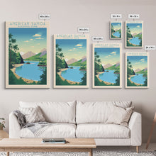 Carregar imagem no visualizador da galeria, American Samoa National Park Vatia Travel Art, National Park Print, Minimalist Travel Art, Midcentury Modern Style Landscape Painting
