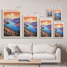 Load image into Gallery viewer, Crater Lake National Park Travel Poster Print, Canvas Print Wall Art, Oregon Travel Art, Midcentury Modern Travel Decor
