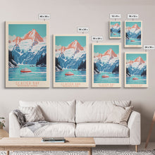 Carregar imagem no visualizador da galeria, Glacier Bay National Park Alaska Travel Art, National Park Print, Minimalist Travel Art, Midcentury Modern Style Landscape Painting
