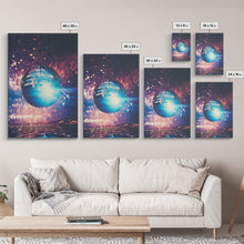 Load image into Gallery viewer, Disco Ball Print, Disco Ball Decor, Canvas Print, Wall Hanging, Portrait Art, Retro Wall Art, Trendy Wall Art, Game Room Decor, Couple Gift
