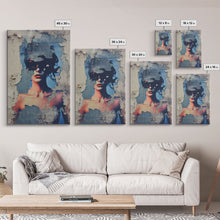 Carregar imagem no visualizador da galeria, Abstract Portrait, Portrait Painting, Abstract Art Print, Canvas Print, Wall Hanging, Portrait Art, Bedroom Teen Girl Art, Bedroom Prints

