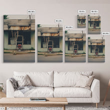 Carregar imagem no visualizador da galeria, Abandoned Building, Barber Shop Art, Canvas Print, Wall Hanging, Portrait Art, Creepy Wall Decor, Spooky Art Print, Wall Art Prints
