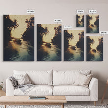 Load image into Gallery viewer, Boat Art, River Wall Art, Adventure, Canvas Print, Wall Hanging, Portrait Art, Nature Wall Art, Gift For Boss, Office Wall Art, Room Decor
