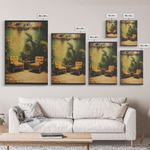 Cargar imagen en el visor de la galería, Chair, Tropical Art, Botanical Art, Canvas Print, Wall Hanging, Portrait Art, Home Decor Prints, Office Wall Decor, Modern House Art
