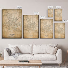 Load image into Gallery viewer, Beijing China map print poster or framed canvas, Beijing map print poster canvas, Beijing city map print poster canvas, Vintage Travel Art
