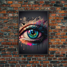 Load image into Gallery viewer, Vibrant Graffiti Style Eye Wall Art Canvas Print - Street Art Inspired Graphic Illustration Artwork
