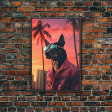 Cargar imagen en el visor de la galería, Chihuahua Wall Print, Dog Wall Art, Dog Sunglasses, Dog In Pink Jacket, Funny Art, Framed Wall Art, Framed Canvas, Wall Print, Wall Canvas
