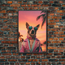 Cargar imagen en el visor de la galería, Chihuahua Wall Print, Dog Print, Dog Sunglasses, Dog In Pink Tracksuit, Funny Art, Framed Wall Art, Framed Canvas, Wall Print, Wall Canvas
