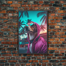 Cargar imagen en el visor de la galería, Corgi In Hot Pink Hoodie Sunglasses Wall Print, Dog Portrait, Dog Art Print, Framed Wall Art, Framed Canvas, Wall Print, Wall Canvas
