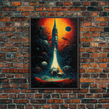 Cargar imagen en el visor de la galería, Cosmic Horror Space Exploration Poster Canvas Print, Scifi Wall Art, ready to hang wall art
