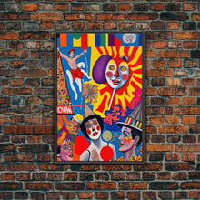 Load image into Gallery viewer, Fictional Circus Poster Art Canvas Print, Framed Canvas Art, Creepy Circus Art
