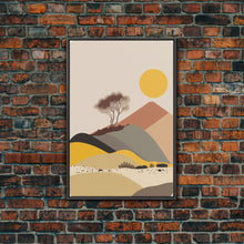Load image into Gallery viewer, Pueblo Style Boho Desert Art, Framed Canvas Print, Minimalist Landscape Painting

