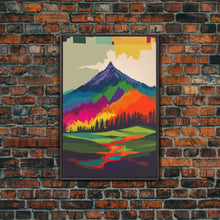 Load image into Gallery viewer, Surreal Rainbow Mountain Landscape, Framed Canvas Print
