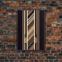 Carregar imagem no visualizador da galeria, Art Deco Wall art, Framed Canvas Print, Art Deco, Gold art, Framed painting, Geometric art, Beautiful art, Lines art, Guest room art
