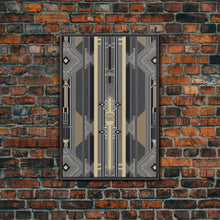 Load image into Gallery viewer, Art Deco Pattern Wall art - Framed Canvas Print - Art Deco - Abstract art - Gold &amp; gray art - MCM Art - Original painting - Geometric art
