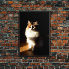 Load image into Gallery viewer, Portrait of a Calico Cat, Framed Canvas Print, Cat Art, Cat Photography, Cat Wall Art
