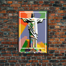 Load image into Gallery viewer, Brazil Travel Poster, Christ The Redeemer, Rio de Janeiro Wall Art, Travel Wall Print, Travel Poster, Travel Wall Art, Canvas Wall Print
