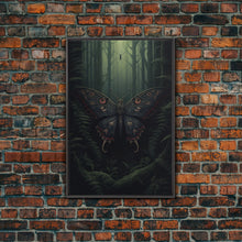 Carregar imagem no visualizador da galeria, Butterfly Wall Decor, Butterfly In Woods, Green Wall Art, Insect Wall Decor, Wall Decor, Canvas Print, Wall Art, Framed Canvas
