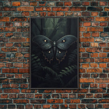 Carregar imagem no visualizador da galeria, Butterfly In Woods, Butterfly Wall Decor, Dark Art, Green Wall Art, Insect Wall Decor, Wall Decor, Canvas Print, Wall Art, Framed Canvas
