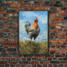 Cargar imagen en el visor de la galería, Farmhouse Art, Rooster Painting, Rooster Wall Art, Country Wall Art, Minimalist Wall Art, Wall Decor, Canvas Print, Wall Art, Framed Canvas
