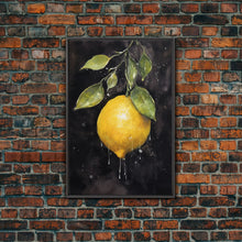 Carregar imagem no visualizador da galeria, Food Art, Lemon Wall Decor, Fruit Wall Art, Kitchen Wall Art, Minimalist Wall Art, Wall Decor, Canvas Print, Wall Art, Framed Canvas Art
