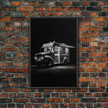 Carregar imagem no visualizador da galeria, Food Truck Wall Art, Truck Wall Decor, Food Art, Black And White Art, Minimalist Print, Wall Decor, Canvas Print, Wall Art, Framed Canvas
