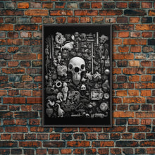 Cargar imagen en el visor de la galería, Collection of Trinkets Wall Art, Weird Wall Art, Black And White, Minimalist Print, Wall Decor, Canvas Print, Wall Art, Framed Canvas
