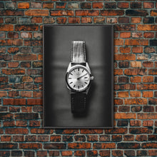Cargar imagen en el visor de la galería, Classic Wrist Watch Wall Art, Watch Art, Watch Face, Black And White, Minimalist Print, Wall Decor, Canvas Print, Wall Art, Framed Canvas
