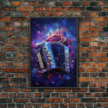 Cargar imagen en el visor de la galería, Cosmic Accordion, Instrument Print, Framed Canvas Print Or Poster, Gift For Musician

