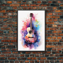 Cargar imagen en el visor de la galería, Cosmic Acoustic Guitar Wall Art Framed Canvas Print, Guitar Art, Guitar Wall Art, Music Art, Guitar Poster, Guitar Player Gift, Guitar Gifts
