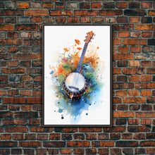 Load image into Gallery viewer, 4 String Banjo Gift, Banjo Wall Art Canvas Print, Country Music Art, Guitar Art, Banjo Poster Print, Banjo Gifts, Musical Art
