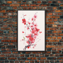 Cargar imagen en el visor de la galería, Cherry Blossom, Pink Flowers, Floral Wall Art, Nature Art, Canvas Print, Wall Art, Vertical Art, Housewarming Gift, Country Home Wall Art
