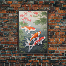 Cargar imagen en el visor de la galería, Fish Painting, Zen Wall Art, Koi Fish Wall Art, Fish Wall Art, Canvas Print, Wall Art, Vertical Art, Southern Decor, Office Wall Decor
