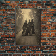 Carregar imagem no visualizador da galeria, Black And White Art, Witch Wall Decor, Horror Art Print, Gothic Wall Art, Canvas Print, Wall Art, Vertical Print, Home Decor, Wall Decor
