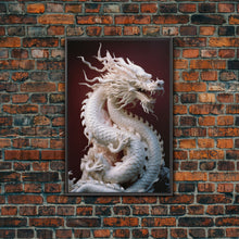 Load image into Gallery viewer, Dragon Art, Sculpture Wall Art, Asian Decor, Canvas Print, Wall Art, Vertical Print, Gift For Couples, Dorm Room Art, Living Room Prints
