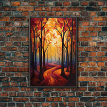 Carregar imagem no visualizador da galeria, Abstract Wall Art, Forest Print, Fall Wall Art, Canvas Print, Wall Art, Vertical Print, Nature Print, College Dorm Decor, Living Room Prints
