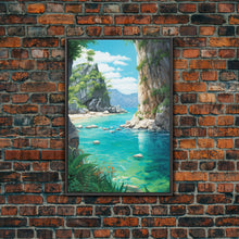 Carregar imagem no visualizador da galeria, Beach Cove Wall Art, Ocean Print, Seashore Wall Art, Canvas Print, Wall Art, Vertical Art, Seascape Art Print, College Dorm Decor, RV Decor
