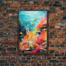 Load image into Gallery viewer, Under The Sea, Canvas Print, Wall Art, Vertical Art, Ocean Nursery Art, Nautical Wall Art, Home Decor Prints, Gift For Friend, Dorm Room Art
