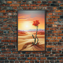 Load image into Gallery viewer, Desert Art Print, Cactus Wall Art, Landscape Art, Sunset Wall Art, Canvas Print, Wall Art, Vertical Art, Unique Wall Decor, Ranch Decor
