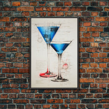 Cargar imagen en el visor de la galería, Cocktail Wall Art, Bar Cart Art, Alcohol Wall Art, Canvas Print, Wall Art, Vertical Art, Kitchen Wall Art, Best Friend Gifts, House Wall Art
