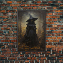 Load image into Gallery viewer, Gothic Witch Art, Framed Halloween Canvas, Canvas Print, Spooky Halloween Wall Art, Halloween Decoration, Witchy Decor
